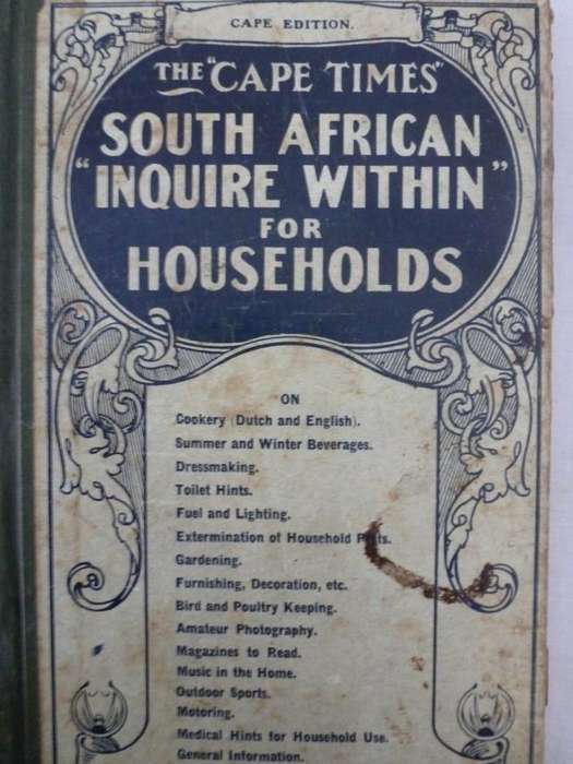 THE CAPE TIMES "INQUIRE WITHIN" FOR HOUSEHOLDS 1910