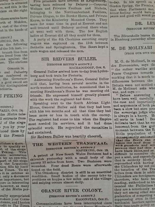 THE TIMES NEWSPAPER London 15th October 1900