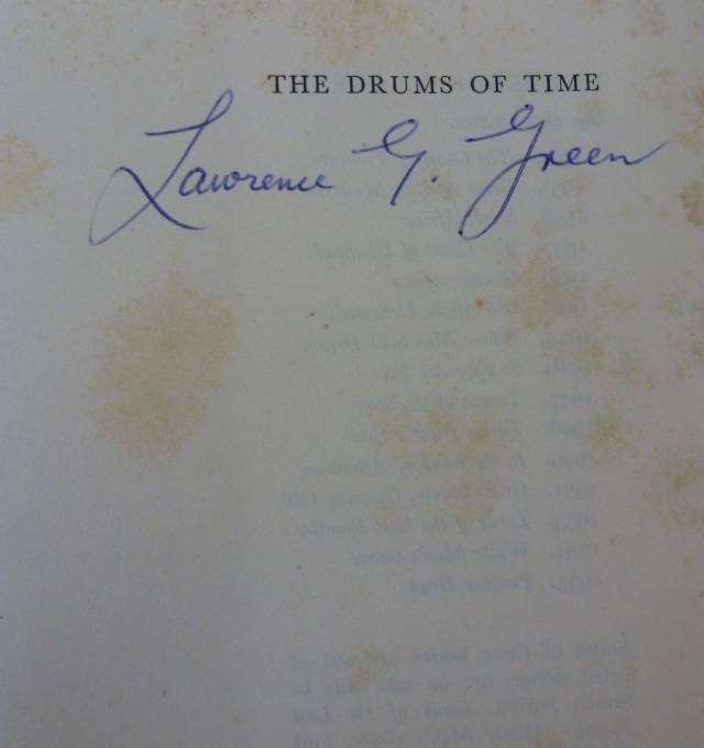 THE DRUMS OF TIME. By Lawrence Green.  (Signed)