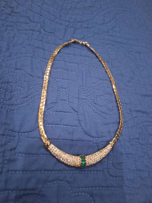 Christian Dior Vintage 1970 emerald moon crystals crescent