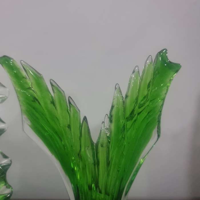 Very rare!!  Murano Italian Green Glass Fighting STUNNING!