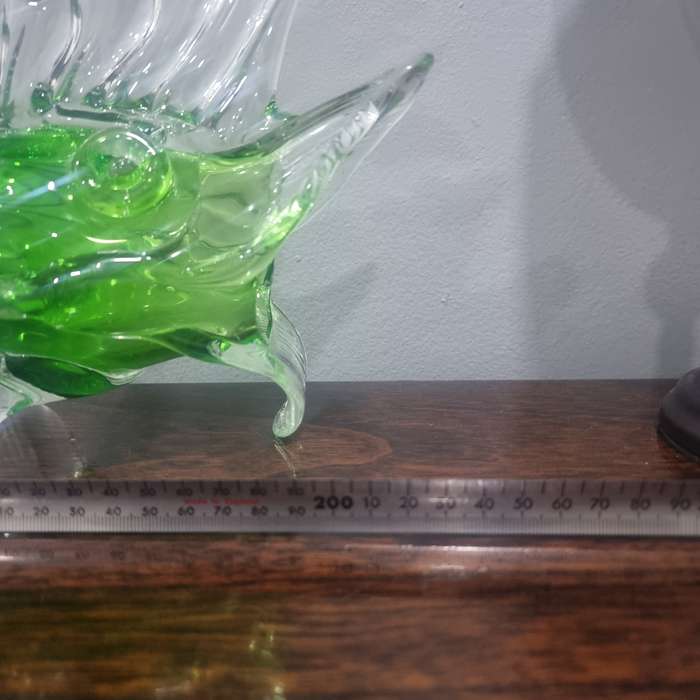 Very rare!!  Murano Italian Green Glass Fighting STUNNING!
