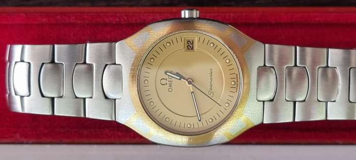 Omega Seamaster Polaris 18 K Gold Steel Quartz Watch