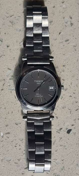 Tissot PR 50 Titanium Men's Watch Blue Dial Used Vintage Silver Band
