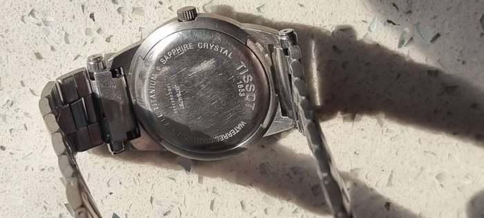 Tissot PR 50 Titanium Men's Watch Blue Dial Used Vintage Silver Band