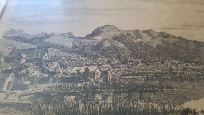 Tinus de Jongh Signed Etching. WORCESTER DAM. Very Rare!!