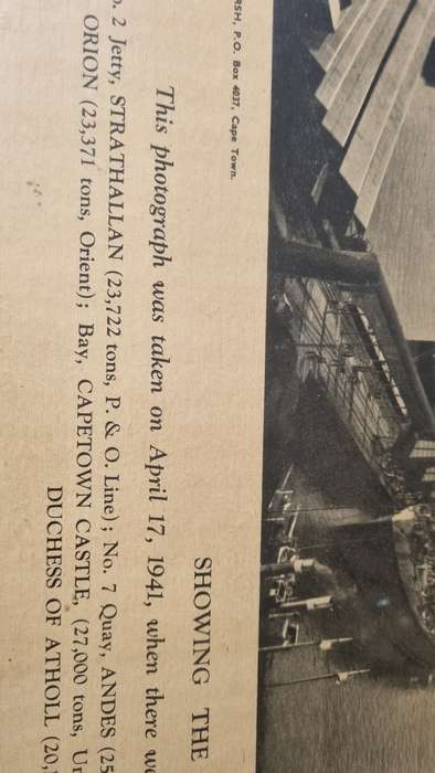 Table Bay Harbour Showing the Largest Troopship Convoy Ever to Visit the Southern Hemisphere. 1941.