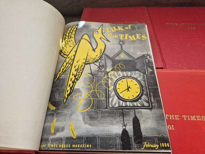 Talk of the Times. 1956 to 1962. In house magazine of the Cape Times. Run of 7 red cloth hardbacks!!