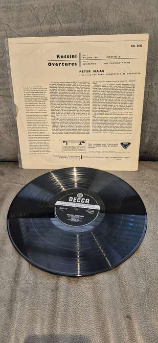 Rossini Overtures. Peter Maag and Paris Conservatoire Orchestra. SXL 2182. Wide Band. LP.