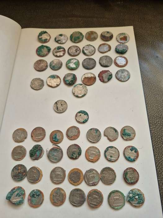 Highly Corroded South African Coins x 55.  Some Green. As found on beaches.