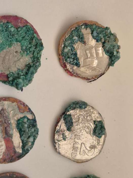 Highly Corroded South African Coins x 55.  Some Green. As found on beaches.