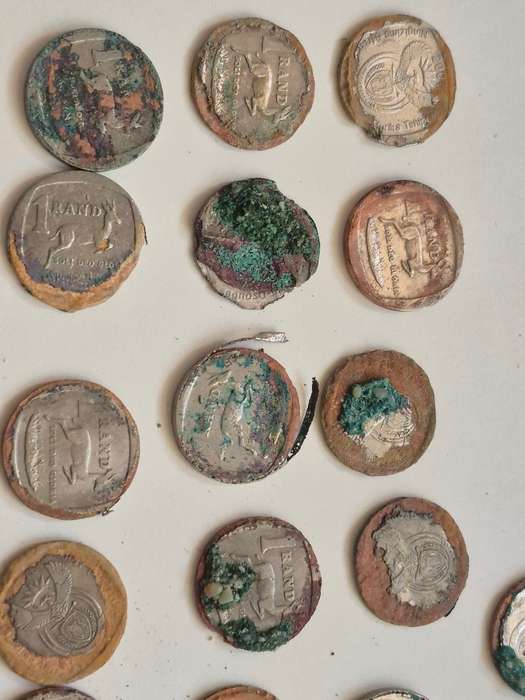 Highly Corroded South African Coins x 55.  Some Green. As found on beaches.