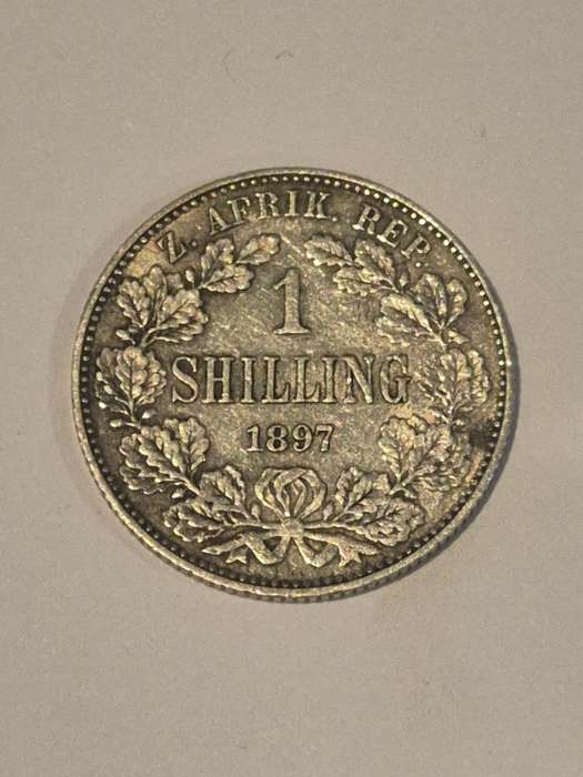 1897 1 Shilling Zuid Afrikaanse Republiek. Kruger. EF !
