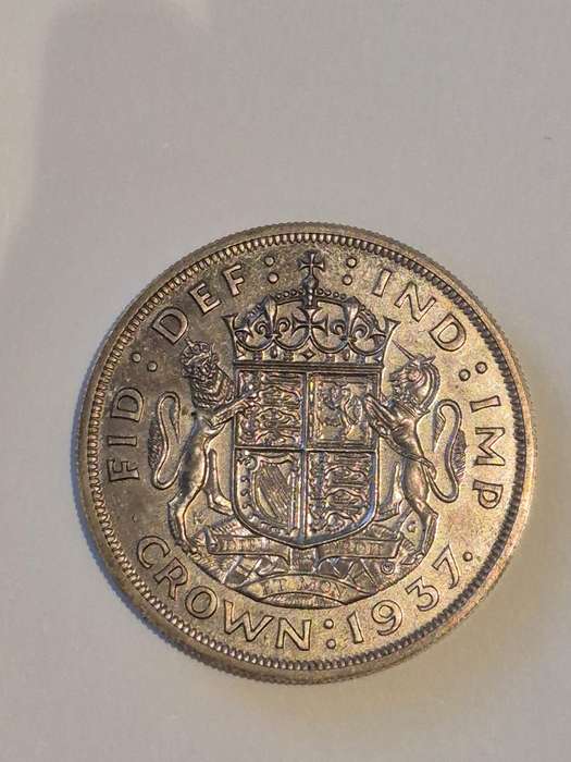 1937 Crown 5 Shillings Silver SPECIMEN COIN!