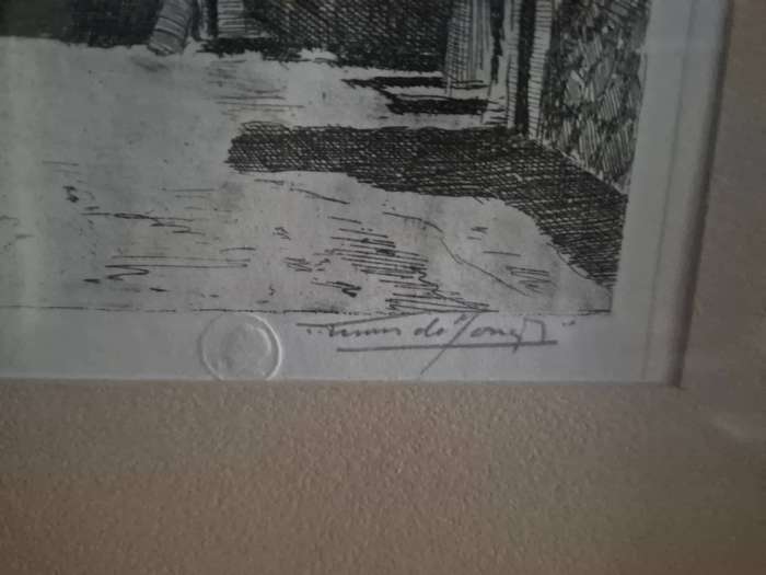 Tinus de Jongh.  CAPE TOWN CASTLE GATE. Original Signed Blindstamped Etching.
