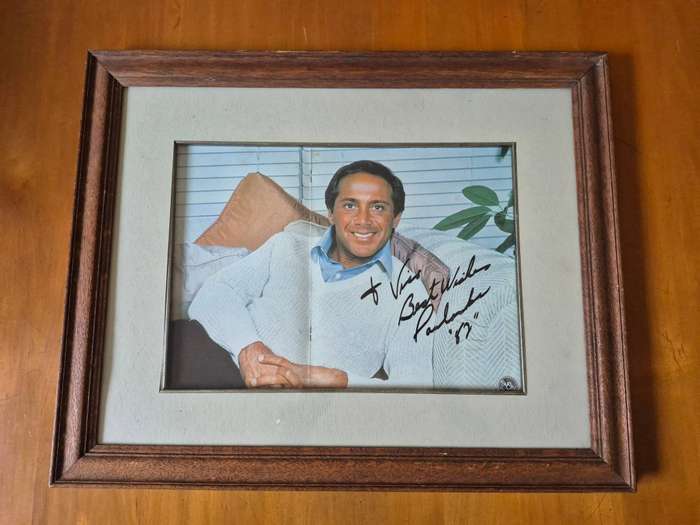 FRAMED! RARE Paul Anka Program, centrefold hand-signed and inscribed 1982 Sun City Program Tour Book