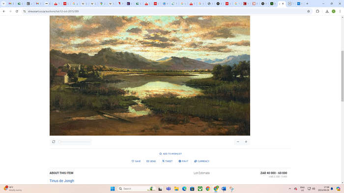 Tinus de Jongh Signed Etching. WORCESTER DAM. Very Rare!!