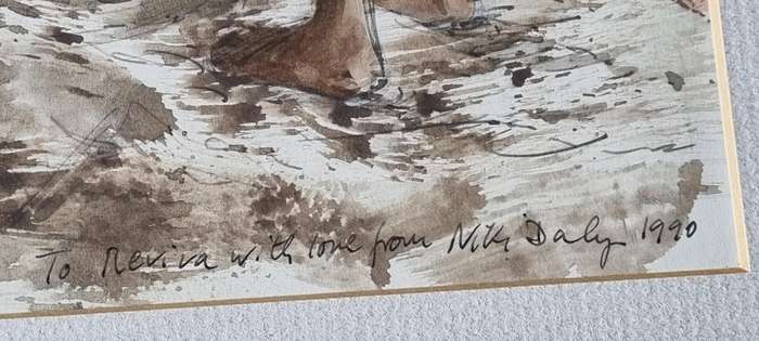 ORIGINAL Watercolour Illustration. SIGNED AND INSCRIBED. Charlie Mogotsi, Charlie's House. Niki Daly