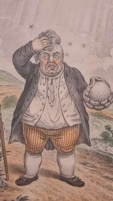 Dreadful Hot Weather. Original Hand Coloured Copper Plate Etching. Gillray, James ( 1757-1815 )
