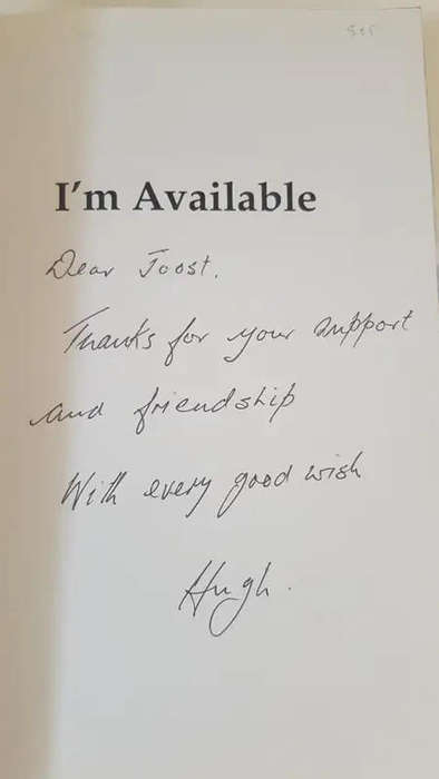 Blades `I`m available`. Hugh Bladen: A Rugby Memoir. SIGNED, INSCRIBED TO JOOST VAN DER WESTHUIZEN!