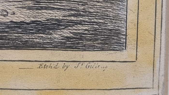 Raw Weather. Original Hand Coloured Copper Plate Eching. Gillray, James ( 1757-1815 )