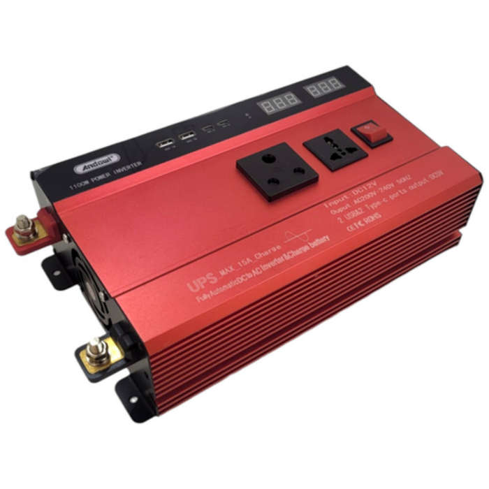 ANDOWL 1100W Inverter - 12V Pure Sine Wave UPS/Inverter