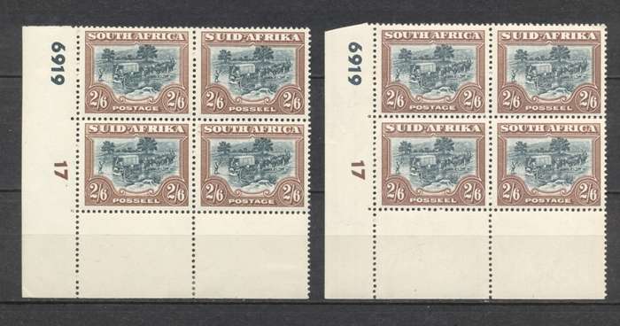 1947 CC 120 2s6d Superb corner blocks - MLH in margin - see scans