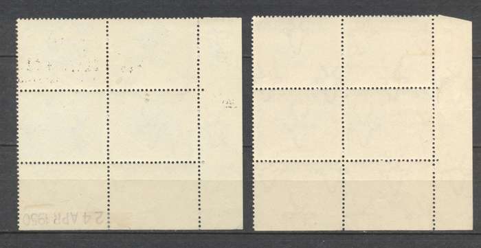 1947 CC 120 2s6d Superb corner blocks - MLH in margin - see scans