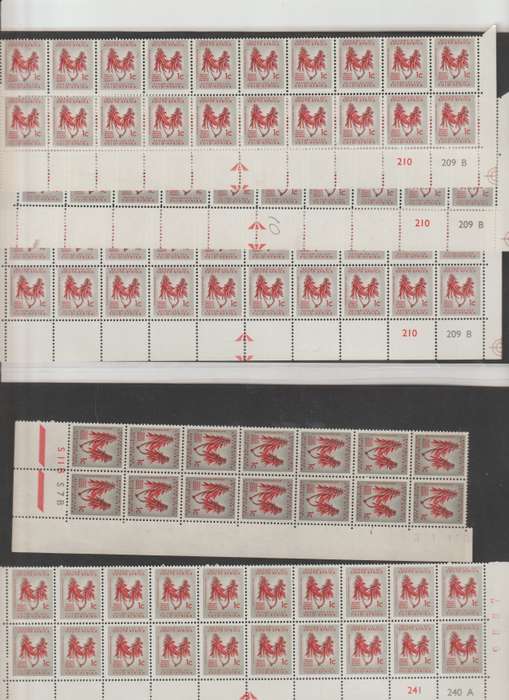 RSA 1961 Coat Of Arms WMK 1c Part Sheets. See Scans !!!