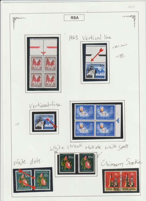 RSA 1961 - 1974 Singles, Control Blocks, Varieties, Printing errors. High CV. See Scans.