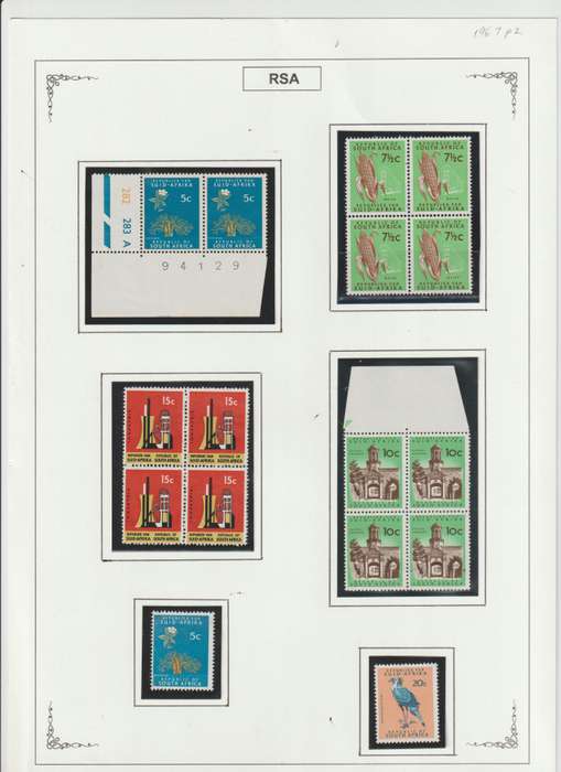 RSA 1961 - 1974 Singles, Control Blocks, Varieties, Printing errors. High CV. See Scans.
