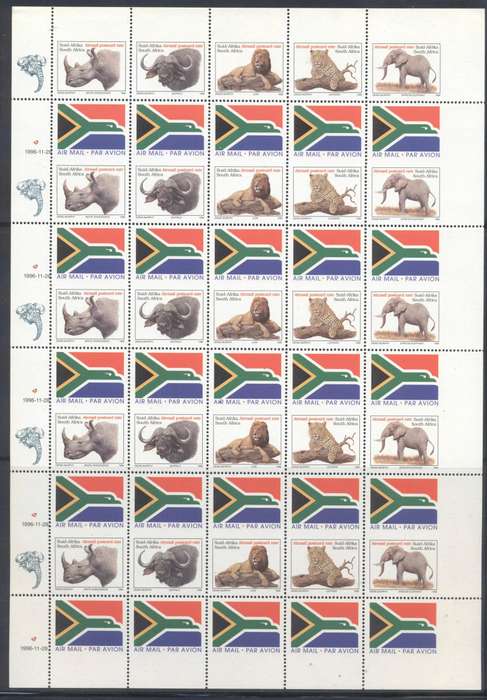 RSA 1996 Big Five uncut booklet pane - superb condition