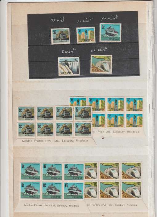 Rhodesia 1973 Additional values,/set, Imprint BlExcluding 7,5 c Vic Falls) & FDC. Good CV .