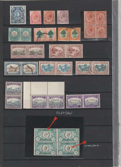 Union of South Africa 1910 - 1935 High CV Selection, Varieties **m, *m, *u. See Scans