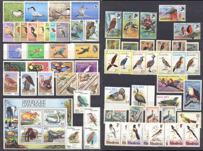 AFRICA Beautiful Birds mixed selection - MNH / MLH see 2 scans