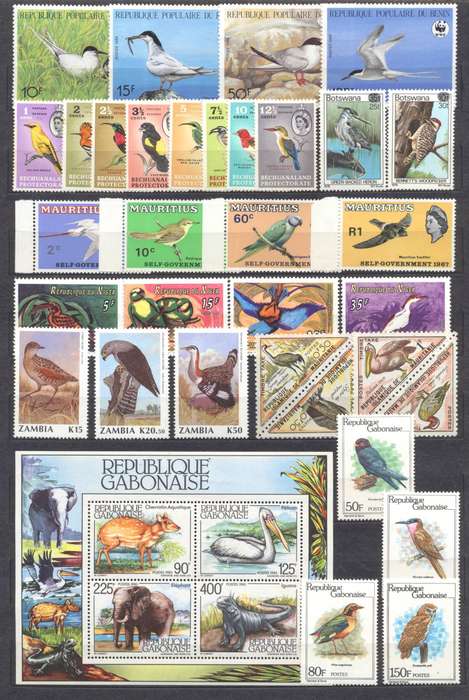 AFRICA Beautiful Birds mixed selection - MNH / MLH see 2 scans