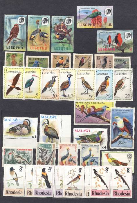 AFRICA Beautiful Birds mixed selection - MNH / MLH see 2 scans