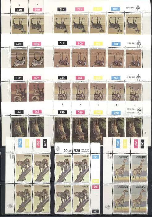 SWA Wildlife definitives lot 44 different control strips / blocks see 4 scans