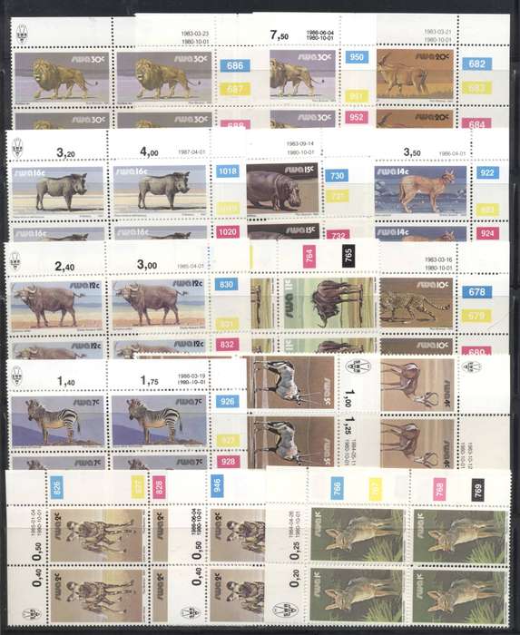 SWA Wildlife definitives lot 44 different control strips / blocks see 4 scans