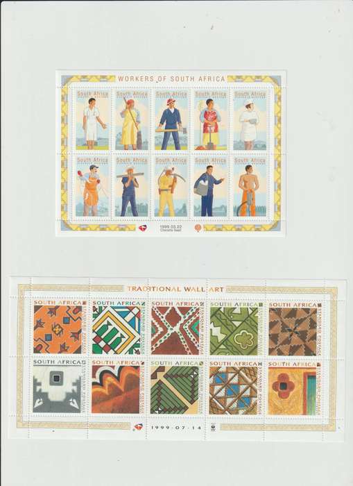 South Africa Mini Sheet, control blocks etc. **M. Good CV. See Scans.