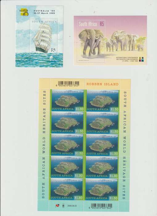 South Africa Mini Sheet, control blocks etc. **M. Good CV. See Scans.