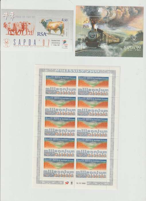 South Africa Mini Sheet, control blocks etc. **M. Good CV. See Scans.