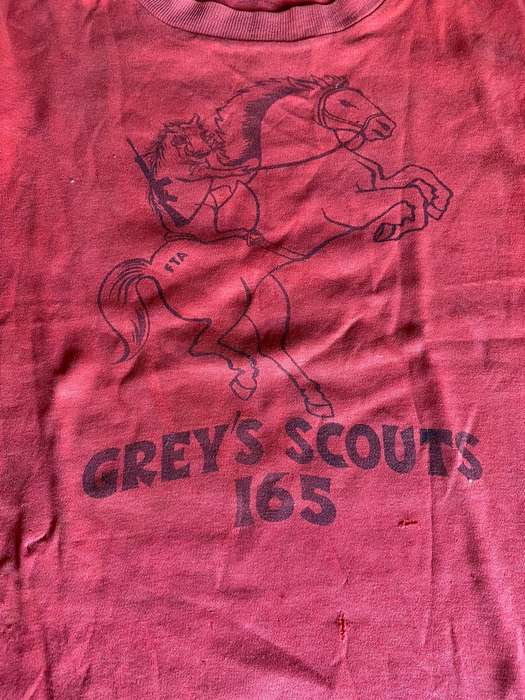 RHODESIAN GREY SCOUTS T-SHIRT-WELL USED-SIZE MEDIUM
