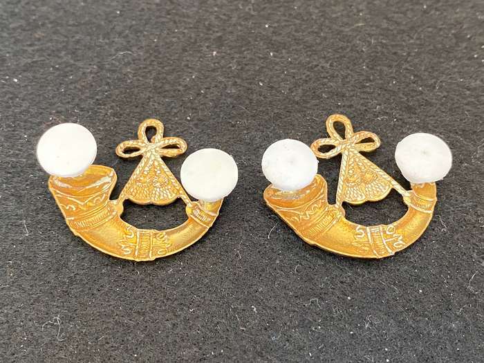ARMY BUGLERS BADGE PAIR-GILT-PINS INTACT