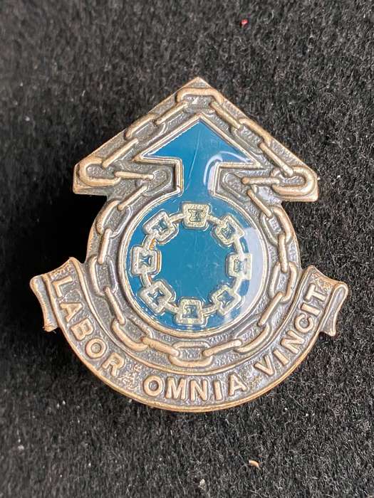 LOG COMMAND HQ CAP BADGE-WORN FROM 1987-2003- 2 X SCREW LUGS