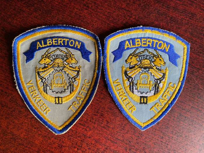 VINTAGE TRAFFIC PATCHES- PAIR