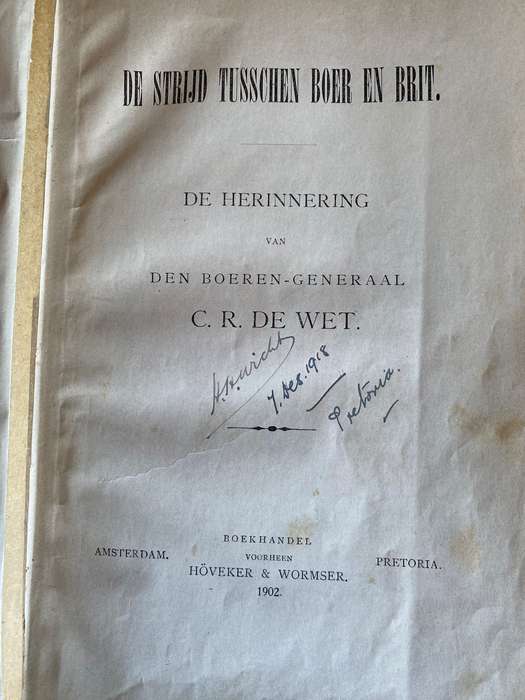 BOER WAR 1ST EDITION-DE STRYD TUSSCHEN BOER EN BRIT-PUBLISHED 1902 BY C.R. DE WET-HARDCOVER 508 PAGE