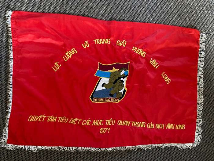 Original Vietnam Period-Victong Patriotic Banner-Measures 108x75cm.