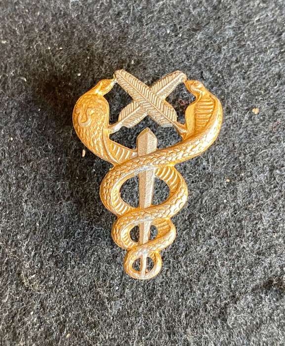 SAMS BI-METAL TECHNICAL AND ADMIN PERSONNEL BREAST BADGE-APPROVED 1975- 3 PINS