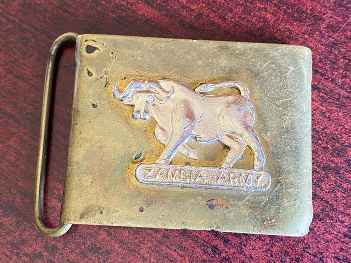 VINTAGE ZAMBIA ARMY BELT BUCKLE